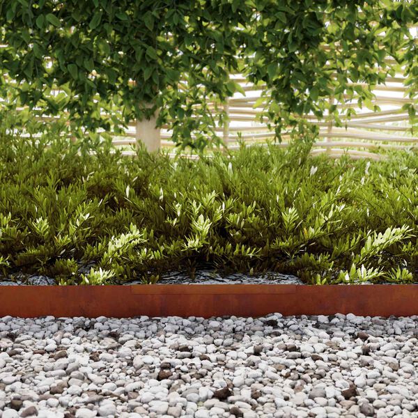 vidaXL Nurmireunus Ruosteinen 450 x 0.05 x 15 cm Kulunut Ter&auml;s