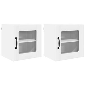 vidaXL Sein&auml;lasi kaappi LUCCA 2 pcs valkoinen 40 x 31 x 40 cm