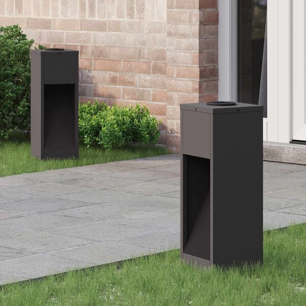 vidaXL Aurinkoinen LED-polkuvalo 2 pcs Musta Kylmävalssattu teräs