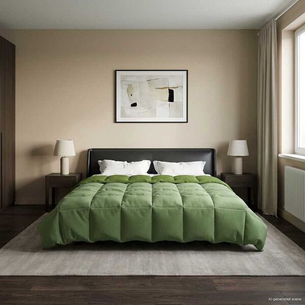 vidaXL Talvityyny Quiltottu Vihre&auml; 200 x 200 cm Mikrokuitu