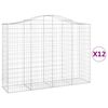 vidaXL Kaarevat kivikorit 12 kpl 200x50x140/160 cm galvanoitu rauta