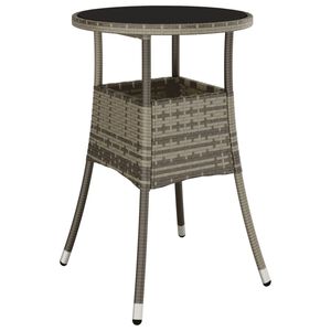 vidaXL Puutarhap&ouml;yt&auml; &Oslash;60x75 cm karkaistu lasi ja polyrottinki harmaa