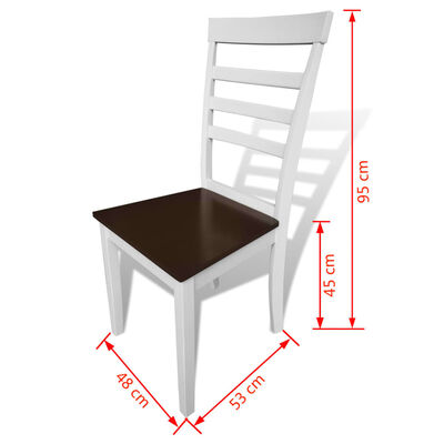 vidaXL Ruokapöydän tuolit 4 kpl valkoinen ja ruskea täysi puu ja MDF