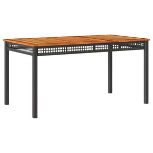vidaXL Puutarhap&ouml;yt&auml; musta 140x80x75 cm polyrottinki ja akasiapuu