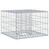 vidaXL Gabion Kohotettu Peti Hopea 60 x 60 x 40 cm Galvanoitu ter&auml;s
