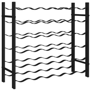 vidaXL Viinipulloteline 36 pullolle musta rauta