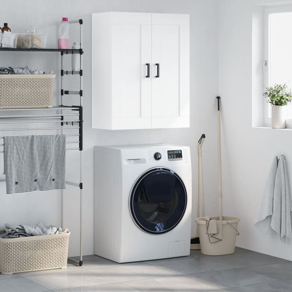 vidaXL Sein&auml;kiinnitett&auml;v&auml; kaappi valkoinen 69,5x34x90 cm tekninen puu