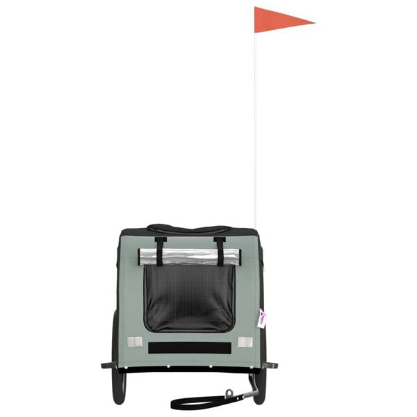 vidaXL Lemmikinkuljetuskärry polkupyörään musta/harmaa kangas ja rauta