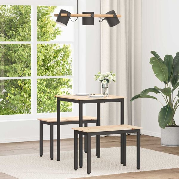 vidaXL Ruokapöytä Luonnollinen 80 x 80 x 75 cm Massiivinen mänty