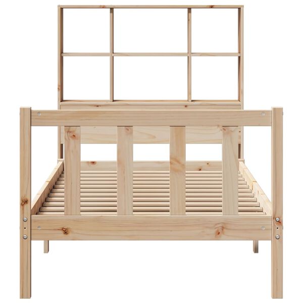 vidaXL S&auml;nky kirjahyllyll&auml; ilman patjaa 90x200 cm t&auml;ysi m&auml;nty