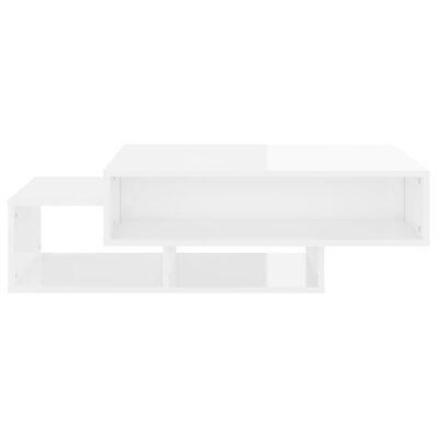 vidaXL Sohvapöytä korkeakiilto valkoinen 105x55x32 cm lastulevy