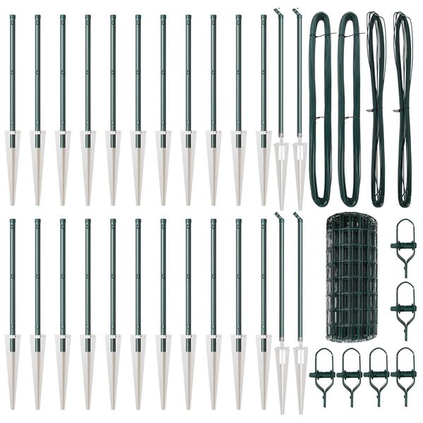 vidaXL Aita ja Tuki Vihre&auml; 0,6 x 50 m Ter&auml;s ja PVC