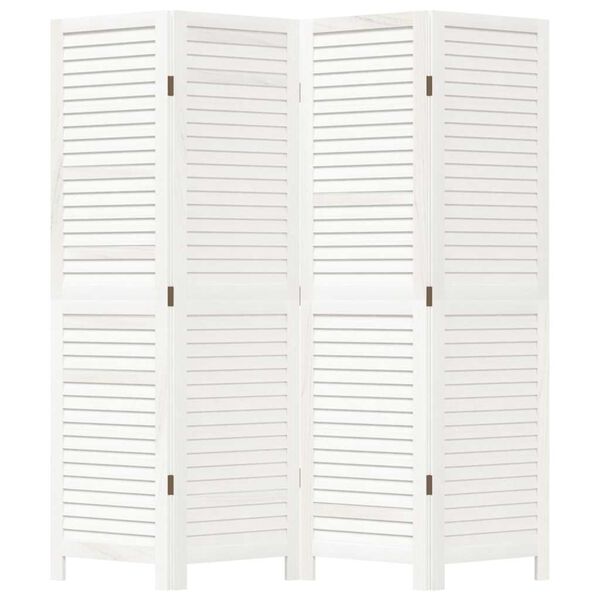 vidaXL 4-Paneelinen tilanjakaja valkoinen t&auml;ysi keisaripuu