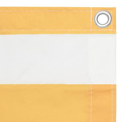vidaXL Parvekkeen suoja valkoinen ja keltainen 75x600 cm Oxford kangas