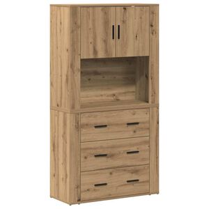 vidaXL Korkea kaappi Artisan tammi 80 x 33 x 150 cm Tekninen puu