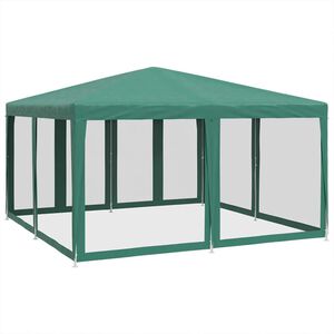 vidaXL juhlateltta 8 mesh-sivusein&auml;ll&auml; vihre&auml; 4x4 m HDPE