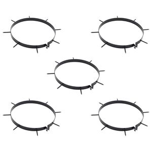 vidaXL Nurmikon Aerata Klamppi Piikeill&auml; 5 pcs Musta &Oslash; 300 mm Rauta