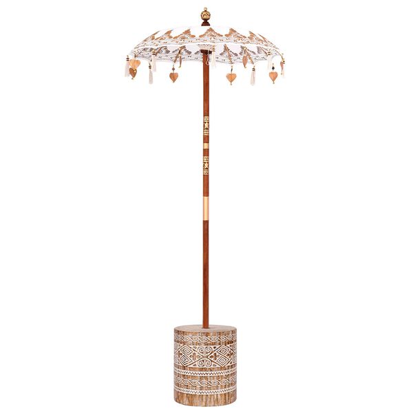 vidaXL Balilaainen auringonvarjo pohjalla Kerma 95 x 95 x 260 cm