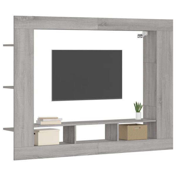 vidaXL TV-taso harmaa Sonoma 152x22x113 cm tekninen puu