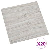 vidaXL Itsekiinnittyvät lattialankut 20 kpl PVC 1,86 m² vaaleanharmaa