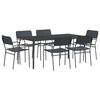 vidaXL Ruokailuryhm&auml; 7 kpl Antrasiitti 165 x 80 x 72 cm Ter&auml;s