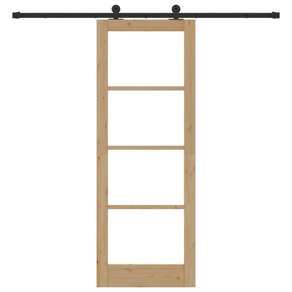 vidaXL Liukuovi ORKDAL Luonnollinen 78 x 211 cm T&auml;ysi m&auml;nty ja lasi