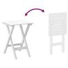 vidaXL Keinutuoli ja taitettava p&ouml;yt&auml; valkoinen t&auml;ysi poppelipuu