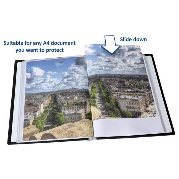 rillstab Portfolio kirja A4 50 taskua musta