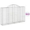 vidaXL Kaarevat kivikorit 13 kpl 200x30x120/140 cm galvanoitu rauta