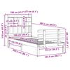 vidaXL Sänky kirjahyllyllä ilman patjaa 100x200 cm täysi mänty