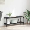 vidaXL TV-kaappi Musta tammi. 100x33x41cm Hienosahattu puu ja rauta