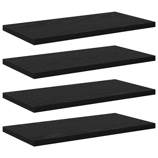 vidaXL Hyllylevy 4 pcs Musta 40 x 20 x 1,5 cm Tekninen puu