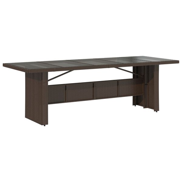 vidaXL Puutarhap&ouml;yt&auml; lasip&ouml;yt&auml;levy ruskea 240x90x75 cm polyrottinki