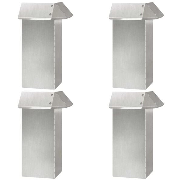 vidaXL Etanaaita 4 pcs Hopea 13,5 x 13,5 x 25 cm Ruostumaton ter&auml;s