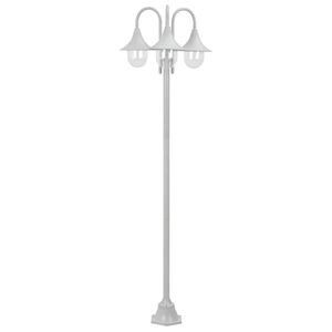 vidaXL Kolmelyhtyinen pylv&auml;svalaisin puutarhaan E27 220 cm valkoinen