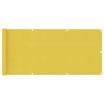 vidaXL Parvekkeen suoja keltainen 75x500 cm HDPE