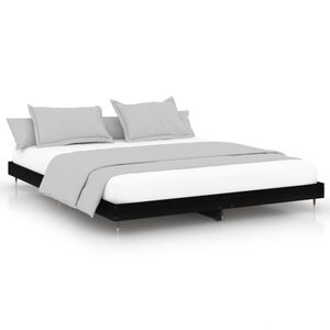 vidaXL S&auml;ngynrunko musta 200x200 cm tekninen puu