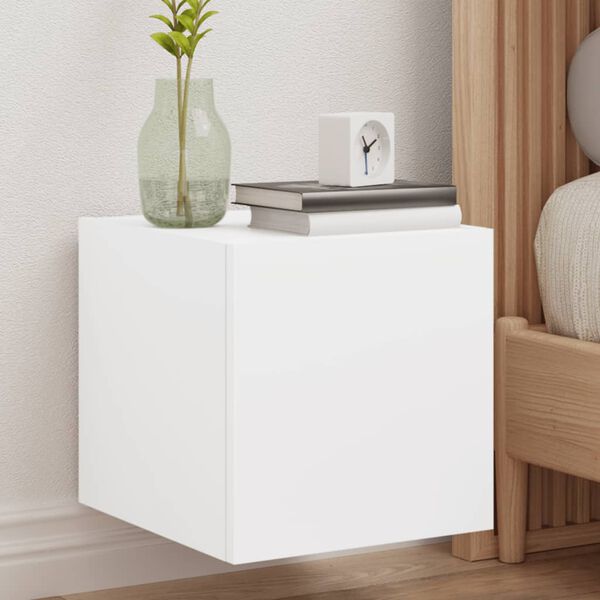 vidaXL TV-seinäkaapit LED-valoilla 2 kpl valkoinen 30,5x35x30 cm