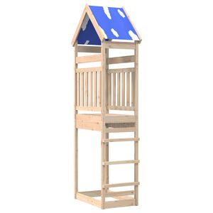 vidaXL Leikkitorni Ruskea 52,5 x 85 x 265 cm Massiivinen m&auml;nty
