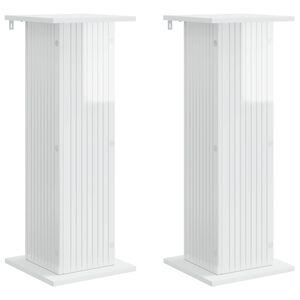 vidaXL Kasviteline 2 pcs Korkeakiiltoinen valkoinen Tekninen puu