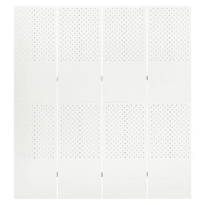 vidaXL 4-paneeliset tilanjakajat 2 kpl 160x180 cm valkoinen teräs