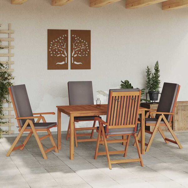vidaXL Puutarhan Tuoli 4 pcs Ruskea 57 x 71.5 x 104cm Täysi Tiikki