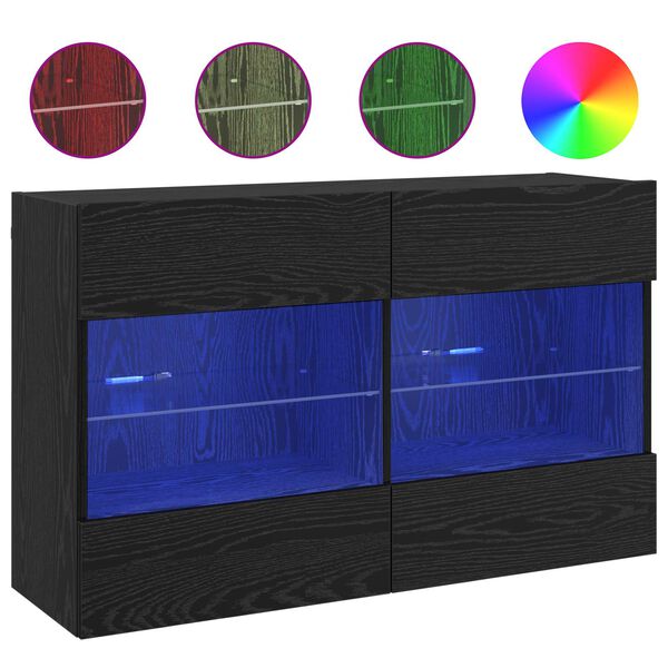 vidaXL TV-sein&auml;kaappi Musta tammi. 98,5 x 30 x 60,5 cm Tekninen puu