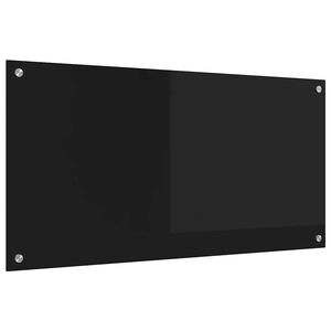 vidaXL Keitti&ouml;n suojapaneeli Musta 100 x 50 cm karkaistu lasi