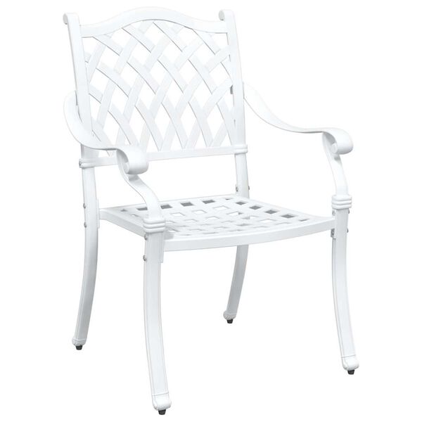 vidaXL Puutarap&ouml;yt&auml;sarja 3 pcs Valkoinen Valu-alumiini