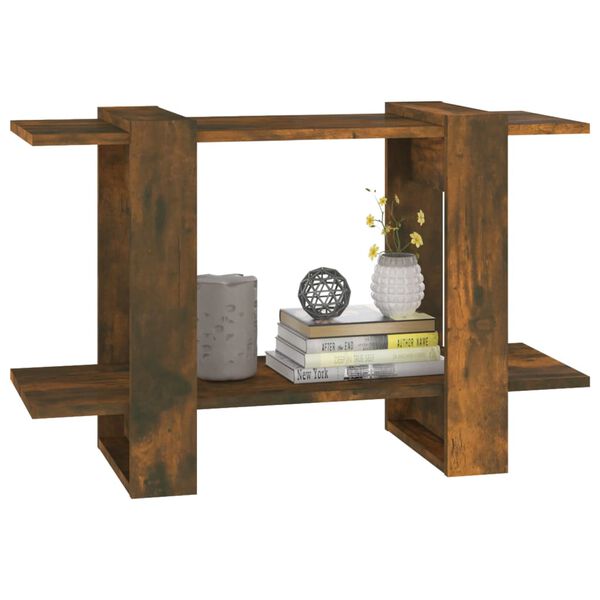 vidaXL Kirjahylly/tilanjakaja savutammi 80x30x51 cm