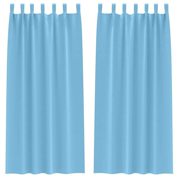 vidaXL Piment&auml;v&auml; verho renkailla 2 pcs Vaaleansininen 260 x 140 cm