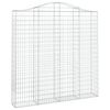 vidaXL Kaareva kivikori 200x30x200/220 cm galvanoitu rauta