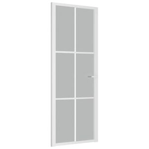vidaXL Sis&auml;ovi 76x201,5 cm valkoinen mattalasi ja alumiini