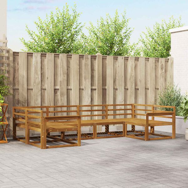 vidaXL Ulkosohvakokoelma 6 pcs Luonnollinen Tihe&auml; akasiapuu